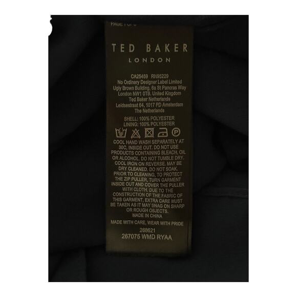 Ted Baker Dress Ryaa High Neck fit flare minidress blue size 1 (US 4) - Picture 7 of 8